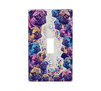 Placca di copertura per interruttore della luce singolo, simpatiche forme artistiche colorate, coriandoli nessuno viola, in plastica, dimensioni standard, piatti decorativi da parete per casa