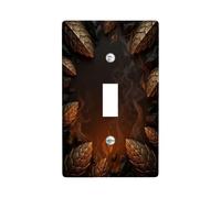 Placca di copertura per interruttore della luce singolo, stile rustico, naturale, fumo, in plastica, dimensioni standard, per camera da letto, bagno, cucina, ingresso (singolo)