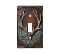 Placca di copertura per interruttore della luce singolo, stile rustico vintage, foglie floreali autunnali, in plastica, dimensioni standard, per camera da letto, bagno, cucina, ingresso (singolo)