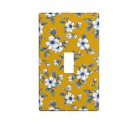 Placca di copertura per interruttore della luce singolo, stile vintage botanico con petali di petali primaverili, in plastica gialla, dimensioni standard, per interruttore da parete, decorazione per