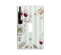 Placca di copertura per interruttore della luce singolo, stile vintage rustico, con olive, pane autunnale, in plastica, dimensioni standard, decorazione da parete per nuovo appartamento, casa, camera
