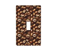 Placca di copertura per interruttore della luce, stampa retrò chicchi di caffè, 1 banda standard 11,4 x 7 cm, copertura decorativa a levetta, policarbonato termoplastico infrangibile