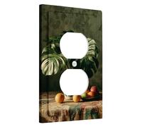 Placca di copertura per interruttore della luce tropicale, con foglie verdi di Monstera per la decorazione della casa, piastre da parete in materiale termoplastico, presa singola duplex di dimensioni