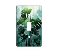 Placca di copertura per interruttore della luce tropicale Monstera, decorazione botanica verde per qualsiasi stanza, piastre da parete in materiale termoplastico, misura standard singola levetta