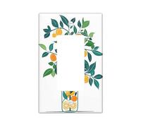 Placca di copertura per interruttore della luce vintage con foglie arancioni, verde vibrante, decorazione primaverile in termoplastica, decorazione da parete per casa e cucina, elemento a bilanciere