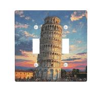Placca di copertura per interruttori della luce della Torre Pendente di Pisa/Coperture di uscita, Colori Cielo al tramonto per la decorazione domestica, Piastre da parete termoplastiche, Dimensioni