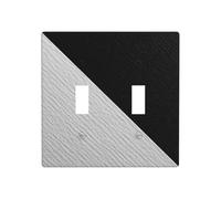 Placca di copertura per luce a doppia banda, colore bianco e nero, a forma diagonale, decorazione per interruttore da parete, dimensioni standard - 11,4 x 11,4 cm
