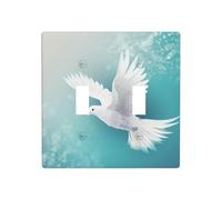 Placca di copertura per luce a doppia banda, con colomba che vola nel cielo, decorazione per interruttore da parete, dimensioni standard - 11,4 x 11,4 cm