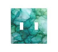 Placca di copertura per luce a doppia banda, con inchiostro ad alcool, colore turchese verde, per interruttore da parete, dimensioni standard, 11,4 x 11,4 cm