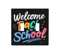 Placca di copertura per luce a doppia banda, con scritta "Welcome Back to School", decorazione per interruttore da parete, dimensioni standard - 11,4 x 11,4 cm