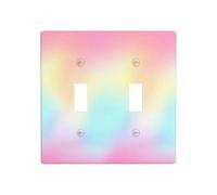 Placca di copertura per luce a doppia banda, con sfumature di colore rosa, giallo, blu, decorazione per interruttore da parete, dimensioni standard - 11,4 x 11,4 cm