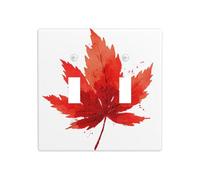 Placca di copertura per luce da parete a forma di foglia d'acero, semplice, a doppia banda, misura standard, 11,4 x 11,4 cm