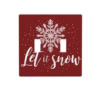 Placca di copertura per luce da parete con fiocco di neve su rosso Let It Snow, dimensioni standard - 11,4 x 11,4 cm