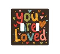 Placca di copertura per luce da parete con scritta in inglese "You are Loved with Heart", dimensioni standard, 11,4 x 11,4 cm