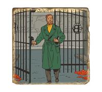 Placca di marmo collezione Blake e Mortimer Grido du Moloch, Mortimer (20x20 cm)