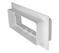 Placca di ventilazione da parete con canale, 220 x 55 mm, connettore in plastica bianca