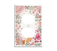Placca duplex con Babbo Natale e Golden Retriever con scena natalizia | Fantasioso tema bosco, compagno di Golden Retriever, motivi foresta invernale, estetica rustica, accenti stagionali per la