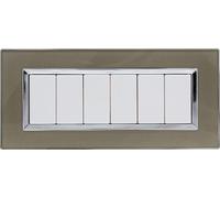 Placca Elegance 506 6M Moduli Bronzo Compatibile Bticino Matix