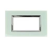 Placca Elegance da 4 Posti,4M 4P, Colore Verde Biancastro, Compatibile Con Bticino Matix