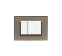 PLACCA ELEGANCE VETRO EFFETTO LUCIDO INCASSO SUPPORTO COMPATIBILE MATIX