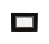 PLACCA ELEGANCE VETRO EFFETTO LUCIDO INCASSO SUPPORTO COMPATIBILE MATIX