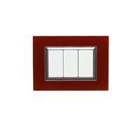 PLACCA ELEGANCE VETRO EFFETTO LUCIDO INCASSO SUPPORTO COMPATIBILE MATIX