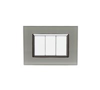 PLACCA ELEGANCE VETRO EFFETTO LUCIDO INCASSO SUPPORTO COMPATIBILE MATIX