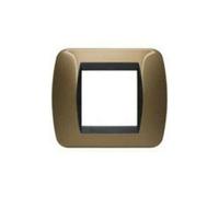 Placca Elettrica 2 Moduli BTicino L4802OT Living - Ocra Metallico