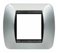 Placca Elettrica 2 Moduli BTicino L4802TC Living - Titanio Chiaro