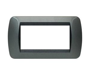 Placca Elettrica 4 Posti BTicino L4804AC Living - Acciaio Scuro