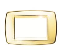 Placca Evolution Classic Line per scatole rettangolari 3 moduli oro lucido Oro