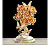 Placca floreale in acrilico personalizzata con nome del bambino, bella forma con decorazione a farfalla, regalo squisito e premuroso per madre e nonna (stile-08)