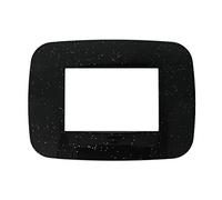 Placca Futura da 3 Moduli, colore NERO FLASH, Compatibile con Bticino Axolute