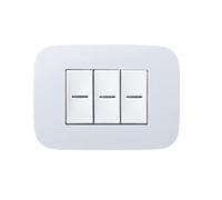 Placca Futura Placche Tecnopolimero Compatibile Axolute Oro Lucido Bronzo Cromo Wenge' Acciaio Scuro Nero Flash 3 moduli 3M posti (BIANCO cod.00)
