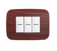 Placca Futura Placche Tecnopolimero Compatibile Con Bticino Axolute Oro Lucido Bronzo Cromo Wenge' Acciaio Scuro Nero Flash 3 moduli 3M posti (RADICA cod.6)