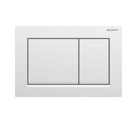 Piastra di azionamento Geberit Omega30, per sistema a 2 risciacqui, Colorazione: laccato cromo opaco, rivestito facile da pulire / cromato lucido - 115.080.JQ.1