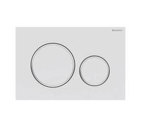Placca Geberit Sigma20 RouBianco Opaco / Cromato Lucido Doppio Tasto | 115.88