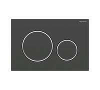 Piastra di azionamento Geberit Sigma20 per sistema a 2 sciacquoni, Colorazione: laccato nero opaco, rivestito facile da pulire / cromato lucido - 115.882.14.1
