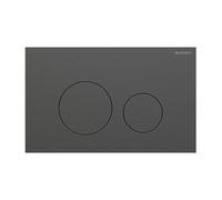 Placca Geberit Sigma40 RouAcciaio Inox / Nero Spazzolato Doppio Tasto | 115.6