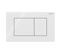 Placca Geberit Sigma40 Square Vetro Bianco Doppio Tasto | 115.629.SI.1 Vetro Bia
