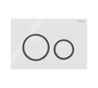 Placca Geberit Sigma50 RouVetro Bianco / Nero Cromato Doppio Tasto | 115.651.