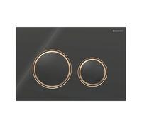 Placca Geberit Sigma50 RouVetro Nero / Oro Rosso Doppio Tasto | 115.650.SJ.1