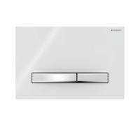 Placca Geberit Sigma50 Square Bianco / Cromato Doppio Tasto | 115.788.11.2 Bianc