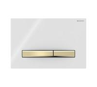 Placca di comando Geberit Sigma50, per 2 sciacquoni, colore metallo ottone, 115.671., Colorazione: Ottone / bianco - 115.672.11.2
