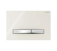 Placca Geberit Sigma50 Square Effetto Vetro Grigio Sabbia / Cromo Doppio Tasto |