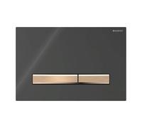 Placca Geberit Sigma50 Square Nero / Oro Rosso Doppio Tasto | 115.670.DW.2 Nero