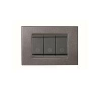 Placca idea compatibile metallo colore grigio ardesia 3 posti 2022