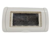 Placca idrobox 3/4 posti compatibile con Matix,Living Light International,Plana IP55 coperchio modulo cassetta 503/504 bianca/nero (4 Posti Compatibile con Vimar Plana, Bianco)