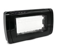 Placca Idrobox IP55 4 moduli Nero compatibile Serie Plana - 15,3 x 8,3 cm