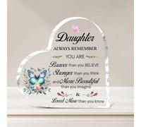 Placca in acrilico per regali di figlia da mamma, regali da mamma a figlia, con scritta in lingua inglese "Always Remember You Are Brave" (lingua italiana non garantita)